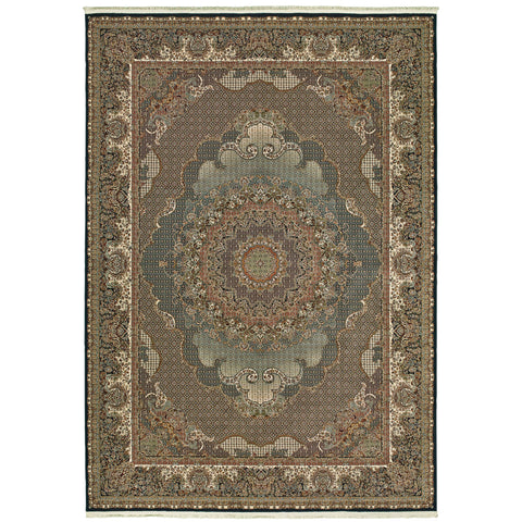 Oriental Weavers Masterpiece Area Rug - 5330B - 9'10" x 12'10" - in Blue/Red - Vintage Inspired, Stain Resistant, Family and Pet Friendly, Family, Dining, Living Room Rug
