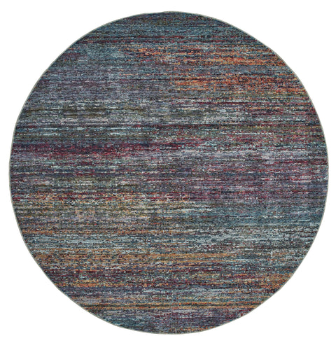 Oriental Weavers Atlas Area Rug - 8037B - 7'10" Round - in Multi-Colored - Modern Abstract Style, Stain Resistant, Family and Pet Friendly, Dining Room Rug