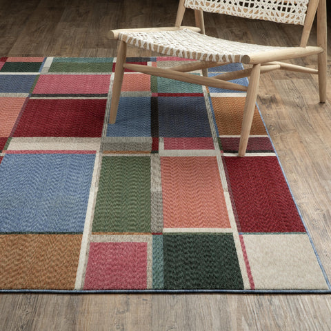 Oriental Weavers Tisdell TIS05 - Machine-Woven Area Rug - 7'10" x 10'10" - in Multi-Colored - Modern Style Dining Room, Living Room, Family Room Rug