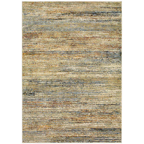 Oriental Weavers Atlas Area Rug - 8037J - 10' x 13'2" - in Gold/Green - Modern Abstract Style, Stain Resistant, Family and Pet Friendly, Family, Dining, Living Room Rug