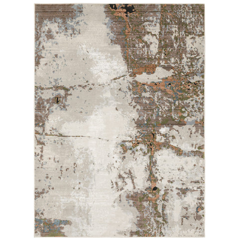 Oriental Weavers Caravan Area Rug - 4150Z - 5'3" x 7'6" - in Grey/Pink - Modern Style, Stain Resistant, Family and Pet Friendly, Bedroom, Office Rug