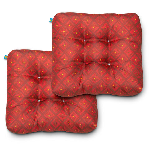 Duck Covers Water-Resistant Indoor/Outdoor Seat Cushions, 19 x 19 x 5 Inch, 2 Pack, Ruby Mosaic, Outdoor Patio Cushions