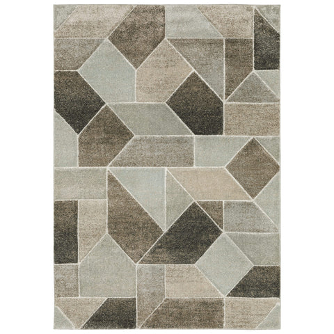 Oriental Weavers Cambria Area Rug - 004L2-6'7" x 9'6" - in Grey/Brown - Modern Style, Stain Resistant, Family and Pet Friendly, Dining, Living Room Rug