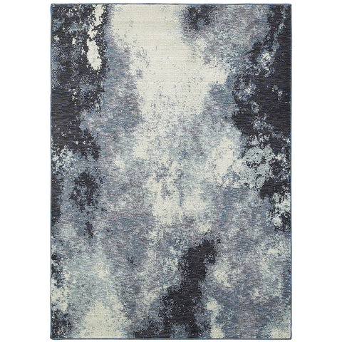 Oriental Weavers Evolution Area Rug - 8000B - 10' x 13'2" - in Navy/Ivory - Modern Style, Stain Resistant, Family and Pet Friendly, Family, Dining, Living Room Rug