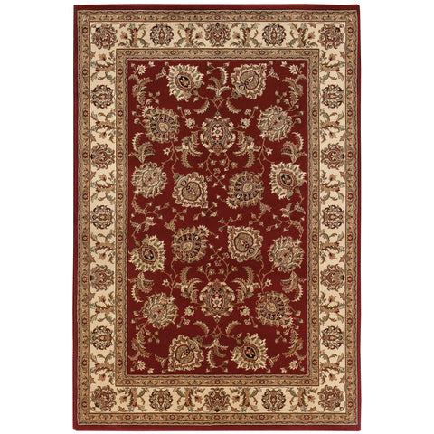 Oriental Weavers Ariana Area Rug - 117C3-7'10" x 11' - in Red/Ivory - Vintage Inspired, Stain Resistant, Family and Pet Friendly, Dining, Living Room Rug