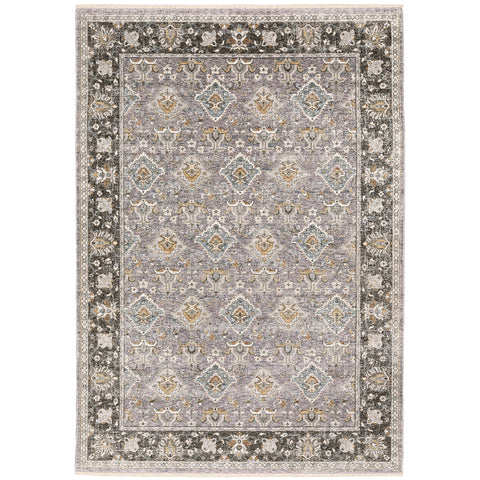 Oriental Weavers Maharaja Area Rug - 091E1-2' x 3' - in Grey/Blue - Vintage Inspired, Stain Resistant, Family and Pet Friendly, Entryway, Bathroom Accent Rug