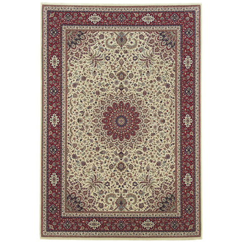 Oriental Weavers Ariana Area Rug - 095J3-4' x 6" - in Ivory/Red - Vintage Inspired, Stain Resistant, Family and Pet Friendly, Entrway, Bedroom Rug