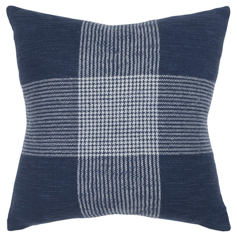 Rizzy Home Decorative Plaid Pillow Cover | Blue | 20"X20"