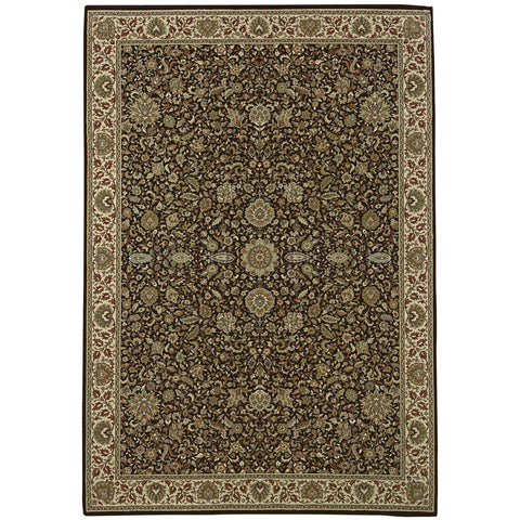 Oriental Weavers Ariana Area Rug - 172D2-5'3" x 7'9" - in Brown/Ivory - Vintage Inspired, Stain Resistant, Family and Pet Friendly, Bedroom, Office Rug