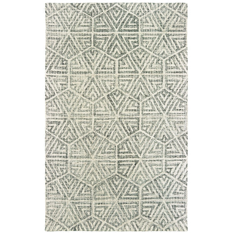 Oriental Weavers Tallavera Hand-Made Wool Area Rug - 55605-10' x 13' - in Grey/Ivory - Global Style, Hand-Made Wool Rugs, Family, Dining, Living Room Rug