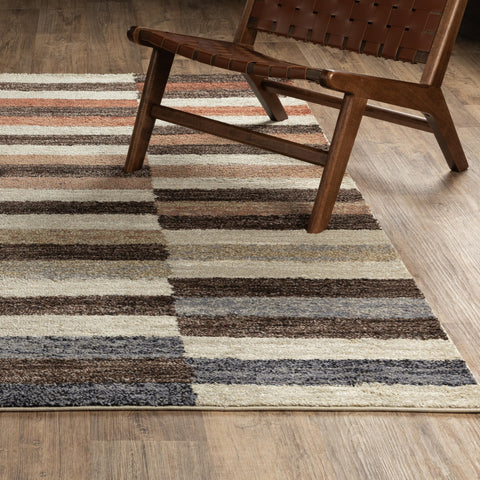 Oriental Weavers Row Gemma GEM10-9'10" x 12'6" Area Rug - in Multi/Brown - Mid-Century Modern, Living Room, Family Room, Dining Room, Bed Room Area Rug