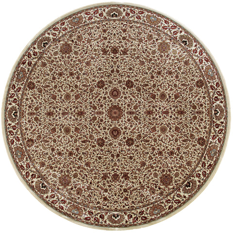 Oriental Weavers Ariana Area Rug - 172W3-6' Round - in Ivory/Green - Vintage Inspired, Stain Resistant, Family and Pet Friendly, Dining Area Rug