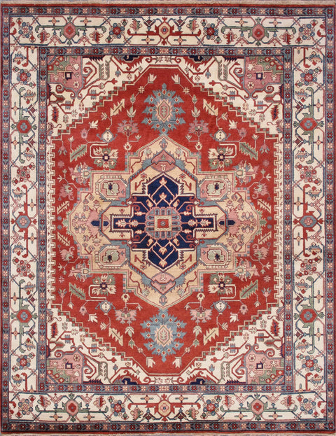 Pasargad Home Serapi Collection Hand-Knotted Rust/Ivory Oriental Wool Area Rug-10' 0'' X 13' 9''