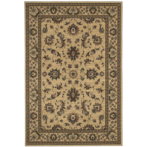 Oriental Weavers Ariana Area Rug - 311I3-5'3" x 7'9" - in Ivory/Green - Vintage Inspired, Stain Resistant, Family and Pet Friendly, Bedroom, Office Rug