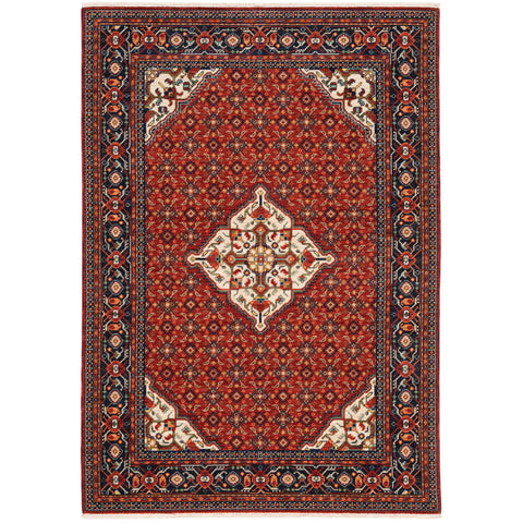 Oriental Weavers Lilihan Wool Blend Area Rug - 001C6-9'10" x 12'10" - in Red/Blue - Vintage Inspired, Wool Blend, Family, Dining, Living Room Rug