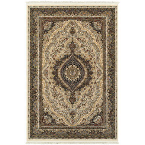 Oriental Weavers Masterpiece Area Rug - 111W2-7'10" x 10'10" - in Ivory/Multi - Vintage Inspired, Stain Resistant, Family and Pet Friendly, Dining, Living Room Rug