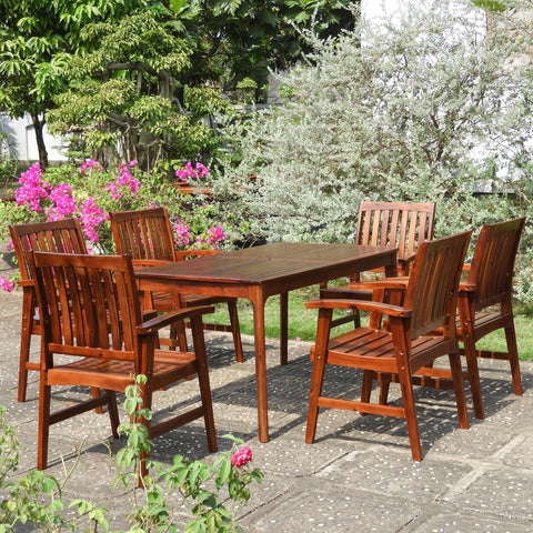 International Caravan Highland 7-Piece Acacia Patio Dining Set