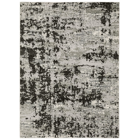 Oriental Weavers Caravan Area Rug - 4153Q - 9'10" x 12'10" - in Grey/Black - Modern Style, Stain Resistant, Family and Pet Friendly, Family, Dining, Living Room Rug