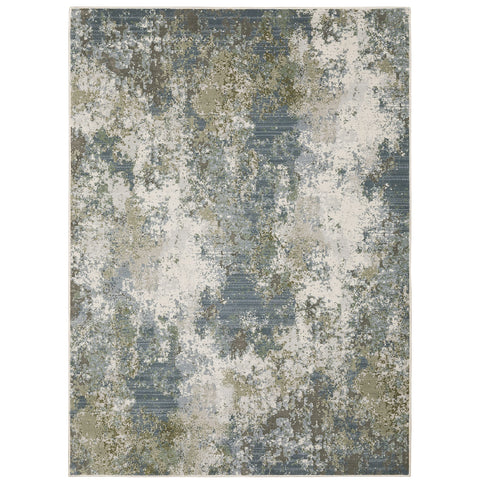 Oriental Weavers Caravan Area Rug - 5090E - 6'7" x 9'6" - in Blue/Green - Modern Style, Stain Resistant, Family and Pet Friendly, Dining, Living Room Rug