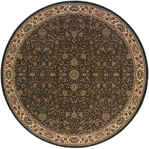 Oriental Weavers Ariana Area Rug - 172D2-6' Round - in Brown/Ivory - Vintage Inspired, Stain Resistant, Family and Pet Friendly, Dining Area Rug