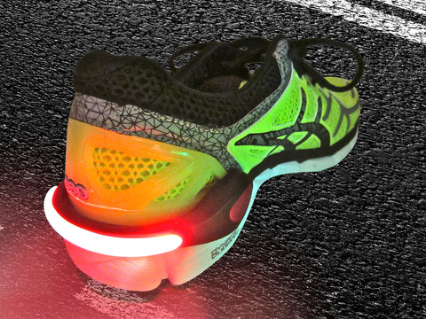 Schatzii | Firefly Running & Biking Safety Lights | Comfortable & Lightweight | Be Seen and Stay Safe at Night | Easily Clips to Any Shoe | Replaceable Battery | Red