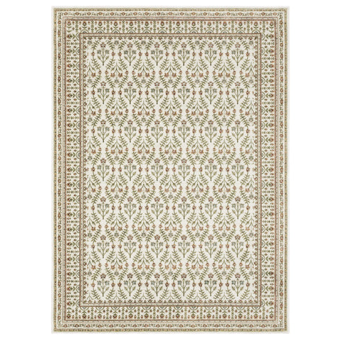 Oriental Weavers Row Andorra 3717A - 10' x 13'2" Area Rug - in Ivory/Red - Traditional, Cottage, Living Room, Family Room, Dining Room, Bed Room Area Rug