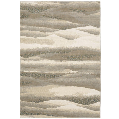 Oriental Weavers Evolution Area Rug - 0982C - 10' x 13'2" - in Beige/Ivory - Modern Industrial Style, Stain Resistant, Family and Pet Friendly, Family, Dining, Living Room Rug
