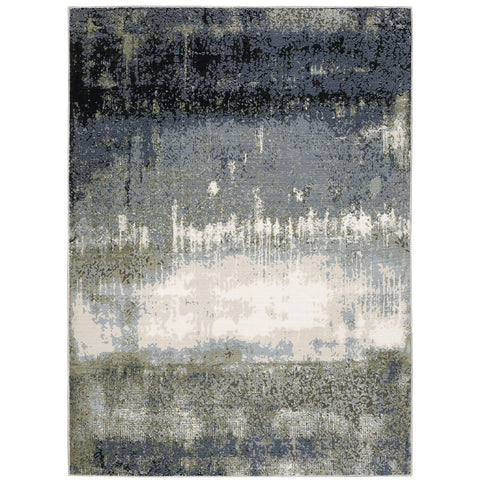 Oriental Weavers Caravan Area Rug - 5571H - 9'10" x 12'10" - in Blue/Green - Modern Style, Stain Resistant, Family and Pet Friendly, Family, Dining, Living Room Rug