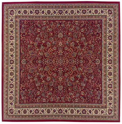 Oriental Weavers Ariana Area Rug - 113R3-8' Square - in Red/Ivory - Vintage Inspired, Stain Resistant, Family and Pet Friendly, Dining Room Rug