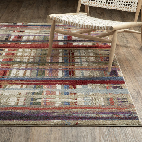 Oriental Weavers Tisdell TIS08 - Machine-Woven Area Rug - 9'10" x 12'8" - in Multi-Colored - Modern Style Living Room, Family Room, Dining Room Rug