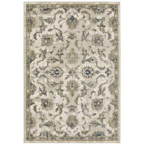 Oriental Weavers Venice Area Rug - 4333V - 3'10" x 5'5" - in Beige/Gold - Vintage Inspired, Stain Resistant, Family and Pet Friendly, Entrway, Bedroom Rug