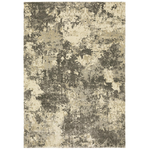 Oriental Weavers Astor Area Rug - 7150D - 3'10" x 5'5" - in Grey/Beige - Modern Style, Stain Resistant, Family and Pet Friendly, Entrway, Bedroom Rug
