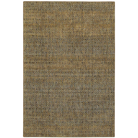 Oriental Weavers Atlas Area Rug - 8048P - 7'10" x 10'10" - in Green/Gold - Soft Modern Style Area Rug, Stain Resistant, Family and Pet Friendly, Dining, Living Room Rug