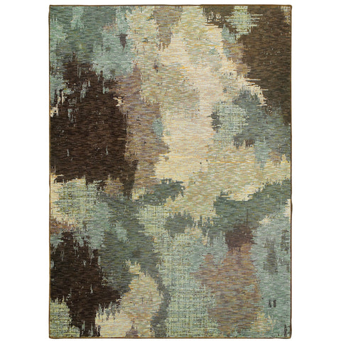 Oriental Weavers Evolution Area Rug - 8011B - 8'6" x 11'7" - in Blue/Brown - Modern Style, Stain Resistant, Family and Pet Friendly, Dining, Living Room Rug