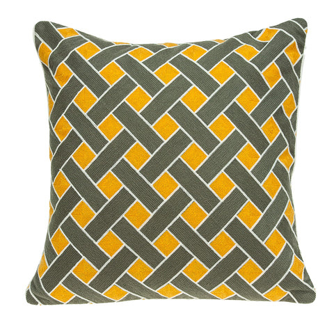 Parkland Collection Kain Gray and Orange 20" x 20" Throw Pillow