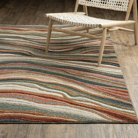Oriental Weavers Tisdell TIS07 - Machine-Woven Area Rug - 9'10" x 12'8" - in Multi-Colored - Modern Style Living Room, Family Room, Dining Room Rug