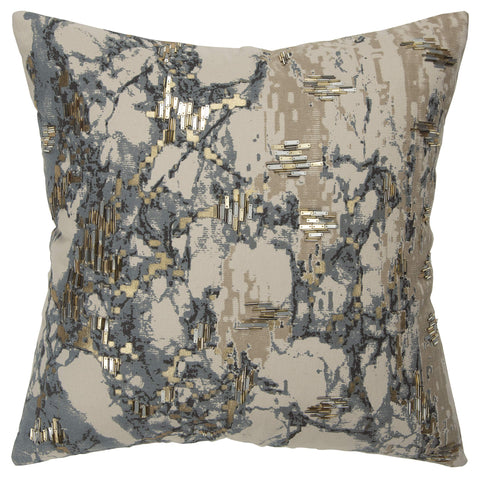 Rizzy Home Abstract 20" x 20" Cotton Canvas Pillow Cover in Natural