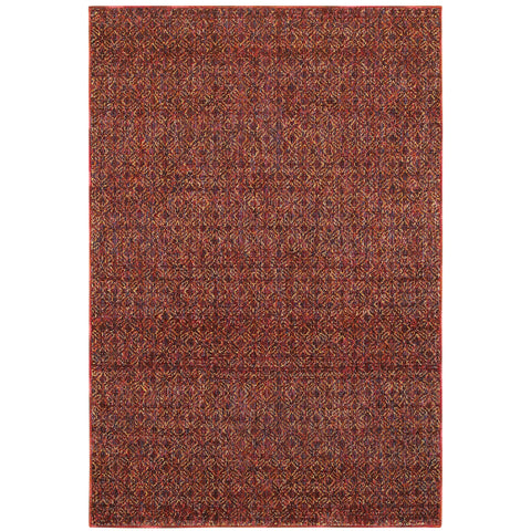 Oriental Weavers Atlas Area Rug - 8048K - 10' x 13'2" - in Red/Rust - Soft Modern Style Area Rug, Stain Resistant, Family and Pet Friendly, Family, Dining, Living Room Rug