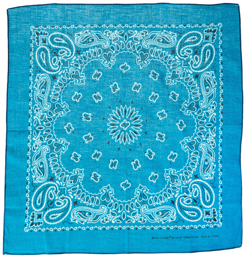 Carolina HAV-A-Hank Paisley Bandanna 22"X22", Turquoise