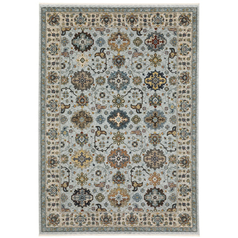 Oriental Weavers Aberdeen Area Rug - 561W1-5'3" x 7'6" - in Blue/Beige - Vintage Inspired, Stain Resistant, Family and Pet Friendly, Bedroom, Office Rug