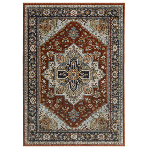 Oriental Weavers Aberdeen Area Rug - 1144R - 6'7" x 9'6" - in Red/Blue - Vintage Inspired, Stain Resistant, Family and Pet Friendly, Dining, Living Room Rug