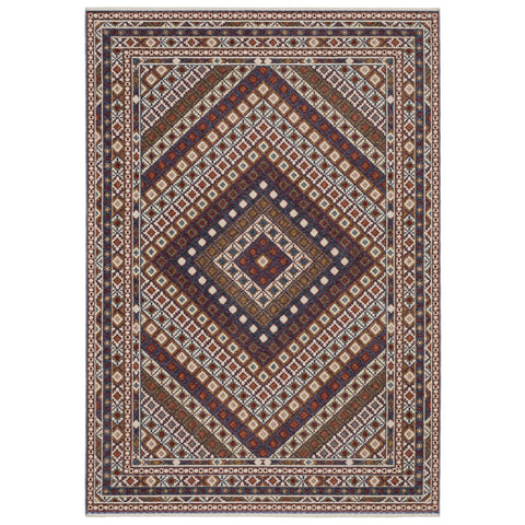 Oriental Weavers Hastings Area Rug - HA08B - 9'10" x 12'10" - in Red/Multi - Vintage Bohemian Style, Stain Resistant, Family and Pet Friendly, Family, Dining, Living Room Rug