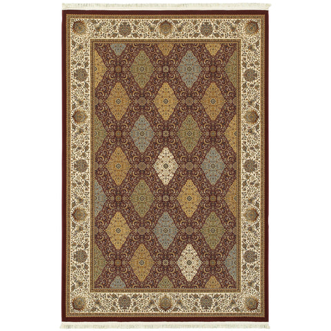 Oriental Weavers Masterpiece Area Rug - 530M2-9'10" x 12'10" - in Red/Multi - Vintage Inspired, Stain Resistant, Family and Pet Friendly, Family, Dining, Living Room Rug