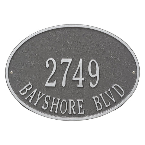 Hawthorne Standard Address Plaque Finish: Pewter and Silver