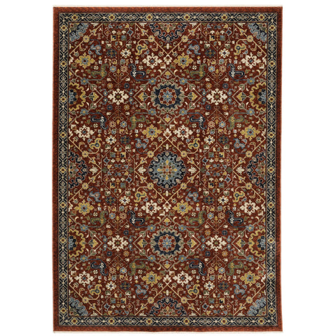 Oriental Weavers Aberdeen Area Rug - 006R1-9'10" x 12'10" - in Red/Multi - Vintage Inspired, Stain Resistant, Family and Pet Friendly, Family, Dining, Living Room Rug