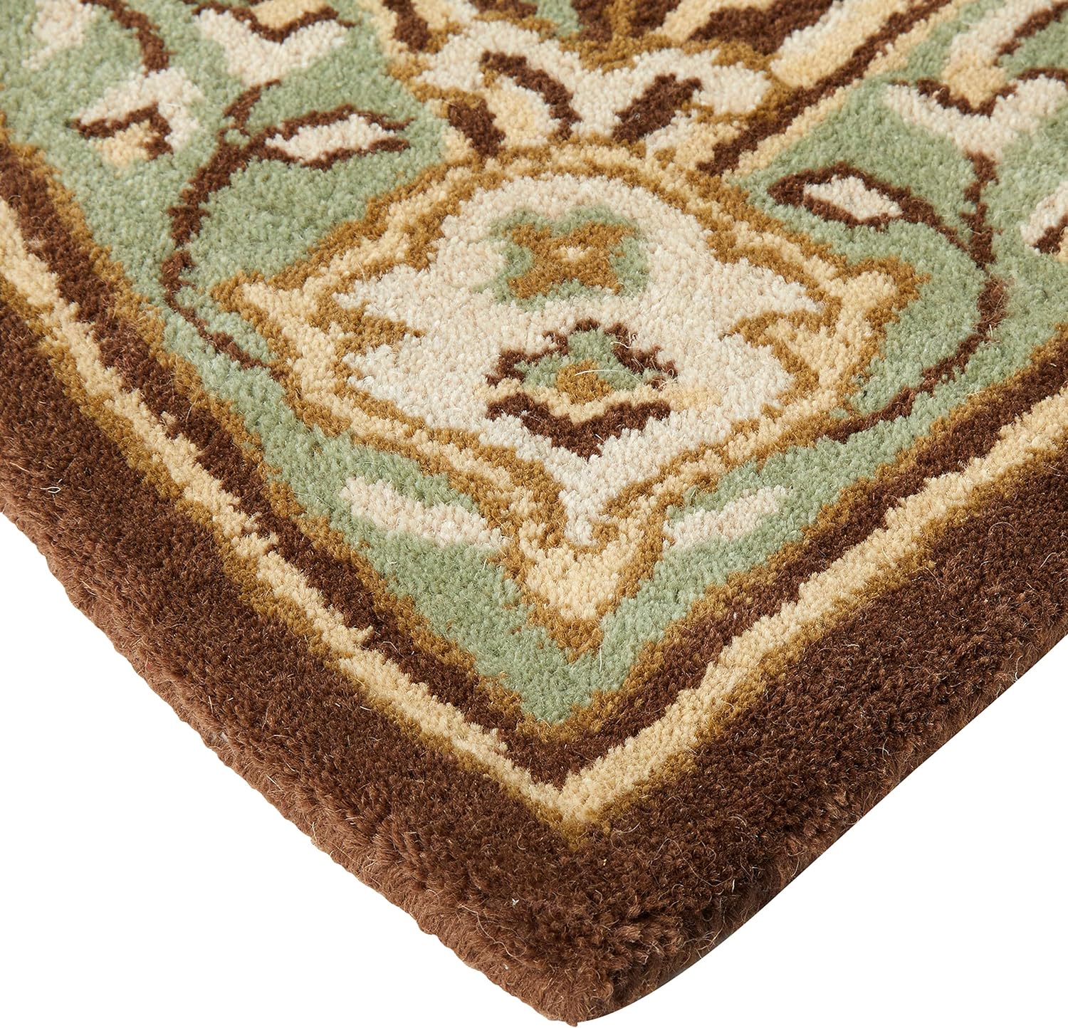 Minuteman International Coffee Oriental Wool Hearth Rug, Half Round 56 in x 26 in