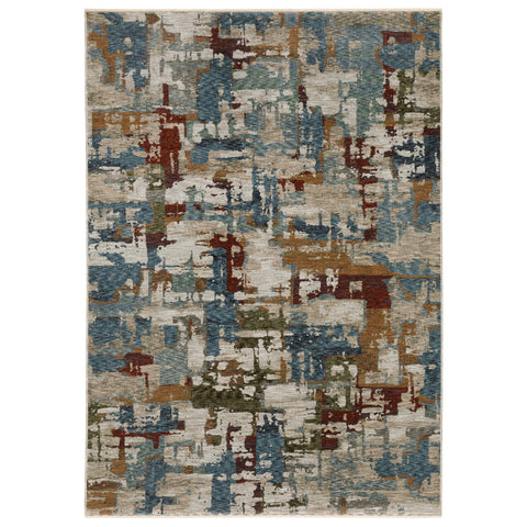 Oriental Weavers Hayden Area Rug - HAY02-9'10" x 12'10" - in Beige/Multi - Modern Style, Stain Resistant, Family and Pet Friendly, Family, Dining, Living Room Rug