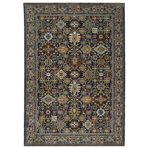 Oriental Weavers Aberdeen Area Rug - 4922D - 9'10" x 12'10" - in Blue/Multi - Vintage Inspired, Stain Resistant, Family and Pet Friendly, Family, Dining, Living Room Rug
