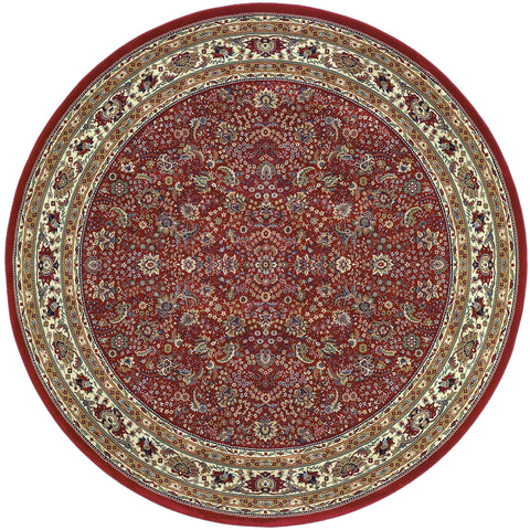 Oriental Weavers Ariana Area Rug - 113R3-6' Round - in Red/Ivory - Vintage Inspired, Stain Resistant, Family and Pet Friendly, Dining Area Rug