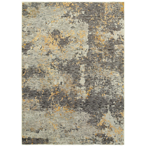 Oriental Weavers Evolution Area Rug - 8025B - 10' x 13'2" - in Grey/Gold - Modern Style, Stain Resistant, Family and Pet Friendly, Family, Dining, Living Room Rug